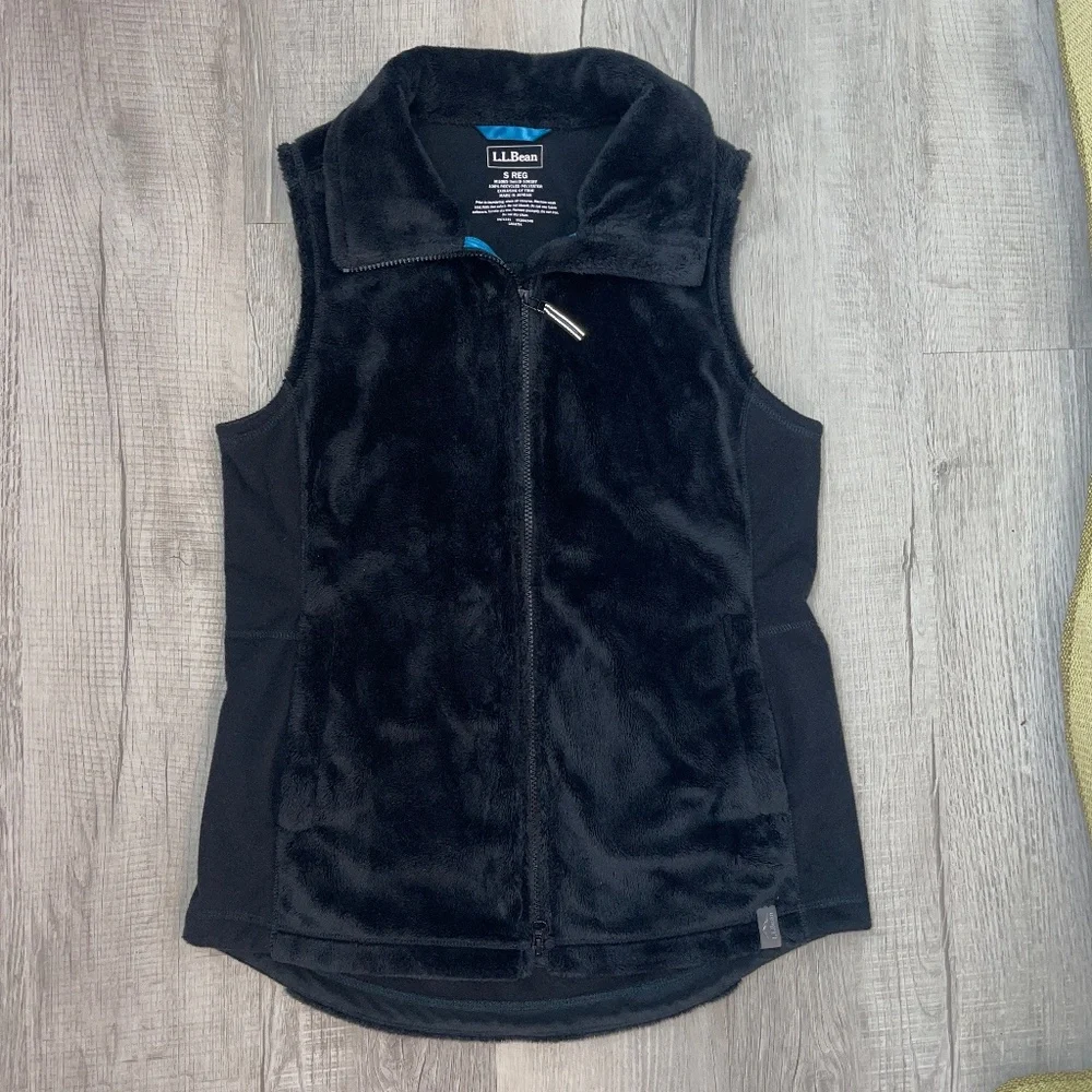 Women’s L.L. Bean Black Fleece Vest Size Small - Picture 1 of 6
